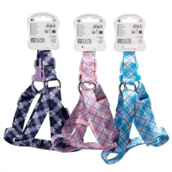 Szelki dla psa w Kratkę - Rozmiar L (55-70 cm) - Kolorowe - 8719138146314