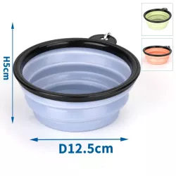 Składana 350ml miska dla psa turystyczna z karabińczykiem 12.5x5cm-8719138212255