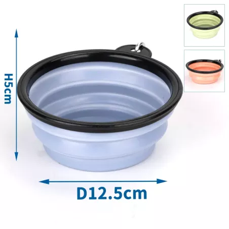 Składana 350ml miska dla psa turystyczna z karabińczykiem 12.5x5cm-8719138212255