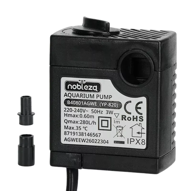 Pompka zanurzeniowa napowietrz 3W 280L/h do akwarium z regulacją - 8719138146567