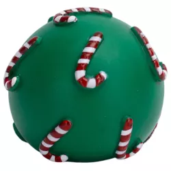 Świąteczna Zabawka dla Psa - Piłka Piszcząca Laski Cukrowe 7cm - 8719138144389