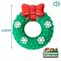Wieniec świąteczny zabawka dla psa 12x4cm - piszczący duży gryzak - 8719138144396