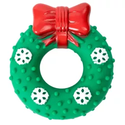 Wieniec świąteczny zabawka dla psa 12x4cm - piszczący duży gryzak - 8719138144396