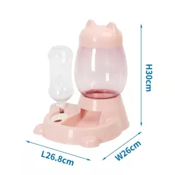 Podajnik karmy i wody 2w1 dla kota lub pieska automatyczny różowy - 8719138145225