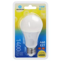 Żarówka okrągła LED A60 E27 14W barwa neutralna biel 4000K jasna 1400lm - 8433325350956