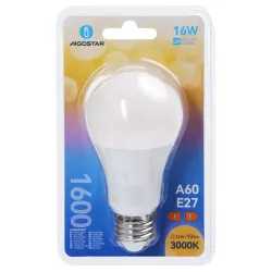 Żarówka okrągła LED A60 E27 16W barwa ciepła biel 3000K jasna 1600lm - 8433325351007