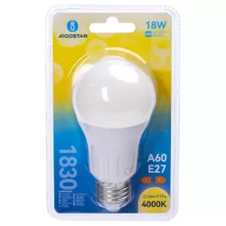 Żarówka okrągła LED A60 E27 18W barwa neutralna biel 4000K jasna 1830lm - 8433325351069