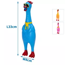 Gumowy kurczak piszcząca zabawka dla psa wysokość 33cm duży gryzak - 8719138146819