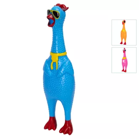 Gumowy kurczak piszcząca zabawka dla psa wysokość 33cm duży gryzak - 8719138146819