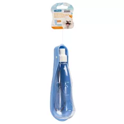 Przenośna butelka na wodę z poidłem dla zwierząt 413ml niebieska - 8719138145164