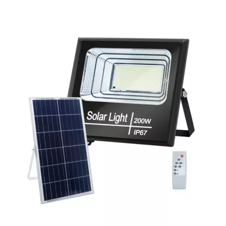 Zestaw solarny rozdzielny o mocy LED 200W naświetlacz panel oraz pilot - 8433325211905