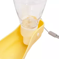 Przenośna butelka na wodę z poidłem dla zwierząt 413ml kolor żółty - 8719138145188
