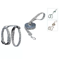 Szelki dla kota ze smyczą w panterkę długość 110 typ H 20–35/25–45cm - 8719138146260