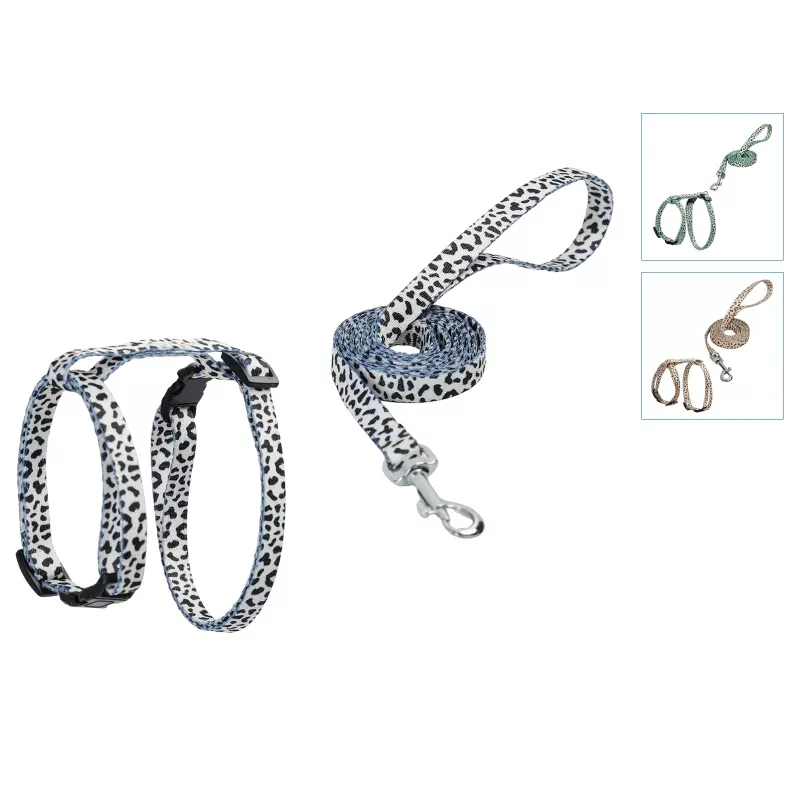 Szelki dla kota ze smyczą w panterkę długość 110 typ H 20–35/25–45cm - 8719138146260