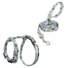 Szelki dla kota ze smyczą w kwiaty długość 110 typ H 20–35/25–45cm - 8719138146277