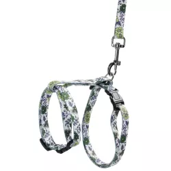 Szelki dla kota ze smyczą w kwiaty długość 110 typ H 20–35/25–45cm - 8719138146277