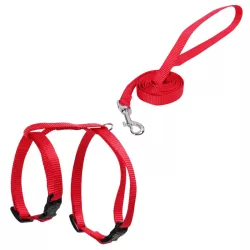 Szelki dla kota ze smyczą gładkie długość 110 typ H 20–35/25–45cm - 8719138146284