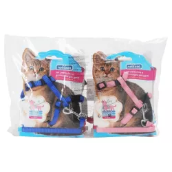 Szelki dla kota ze smyczą gładkie długość 110 typ H 20–35/25–45cm - 8719138146284