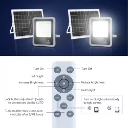 Zestaw solarny o mocy LED 30W halogen rozdzielny panel oraz pilot - 8433325211981