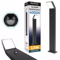 Lampa LED 12W Ogrodowa 80cm CZUJNIK RUCHU zewnętrzna słupek stojąca-5908263380400