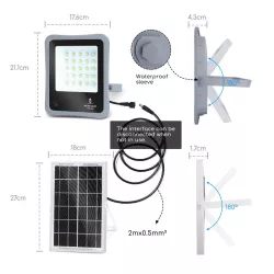 Zestaw solarny o mocy LED 50W halogen rozdzielny panel oraz pilot - 8433325211998