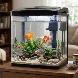 Zestaw akwarium sześcienne 8L mały kotnik z filtrem i oświetleniem LED - 8719138146659