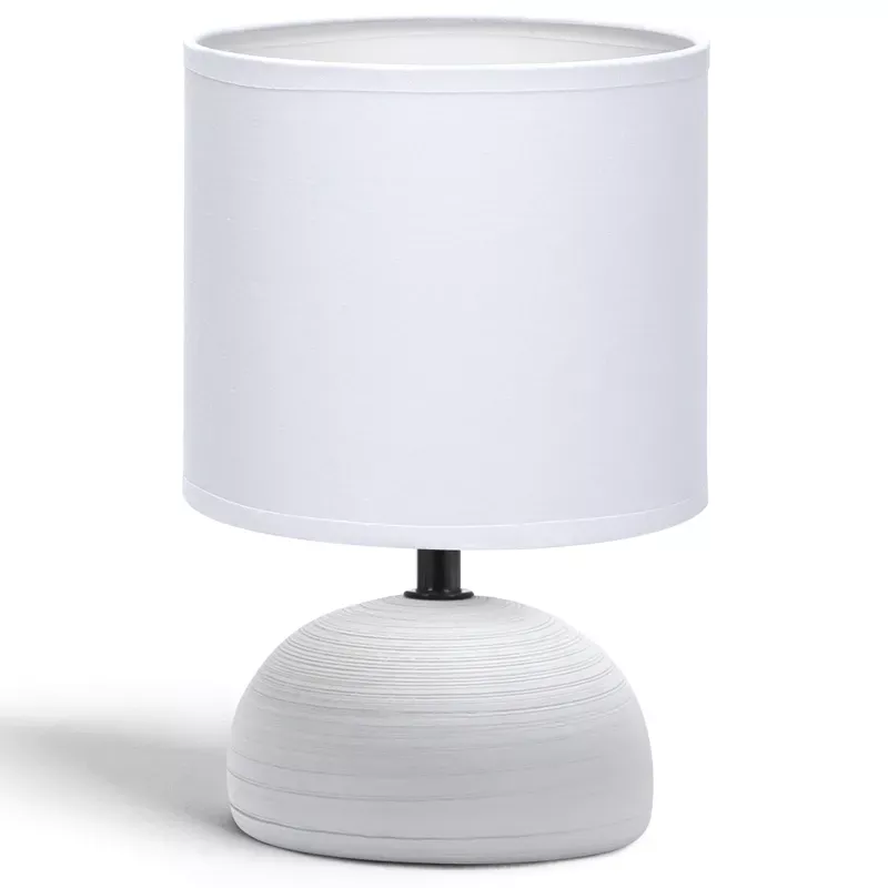 Elegancka lampa stołowa E14 bez żarówki z białą ceramiczną podstawą - 8433325371746