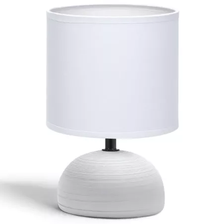 Elegancka lampa stołowa E14 bez żarówki z białą ceramiczną podstawą - 8433325371746
