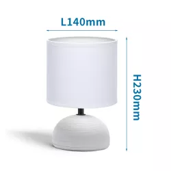 Elegancka lampa stołowa E14 bez żarówki z białą ceramiczną podstawą - 8433325371746