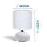 Elegancka lampa stołowa E14 bez żarówki z białą ceramiczną podstawą - 8433325371746