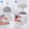 Elegancka lampa stołowa E14 bez żarówki z białą ceramiczną podstawą - 8433325371746