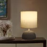 Elegancka lampa stołowa E14 bez żarówki z białą ceramiczną podstawą - 8433325371746