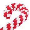 Świąteczna zabawka sznurowa dla psa cukrowa laska czerwono-biała 20cm - 8719138144501