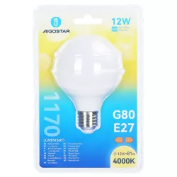 Żarówka LED kula G80 gwint E27 moc 12W neutralna 4000K jasność 1170lm - 8433325223557