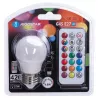 Żarówka LED G45 E27 4.8W RGB+3000K kolorowa i ciepła kulka z pilotem - 8433325418373
