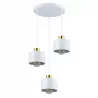 Lampa sufitowa wisząca żyrandol LED 3x E27 oprawa LOFT biały + złoty-5904703010203