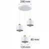 Lampa sufitowa wisząca żyrandol LED 3x E27 oprawa LOFT biały + złoty-5904703010203