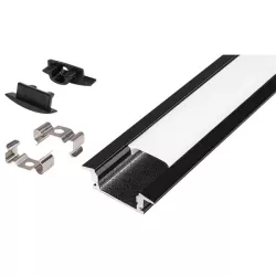Profil Led Masterled wpuszczany 1m czarny mleczny-5904703022411