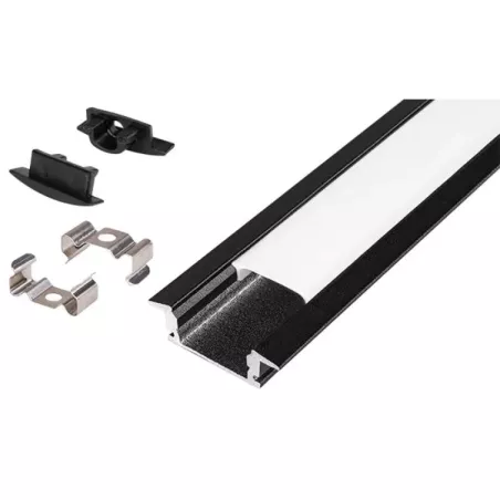 Profil Led Masterled wpuszczany 1m czarny mleczny-5904703022411