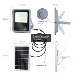 Zestaw solarny o mocy LED 300W halogen rozdzielny panel oraz pilot - 8433325212025