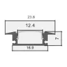 Profil Led Masterled wpuszczany 1m czarny mleczny-5904703022411