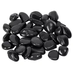 Wysoko polerowane czarne kamienie do akwarium 400g kamyki o wielkości 20-30mm - 8719138146758