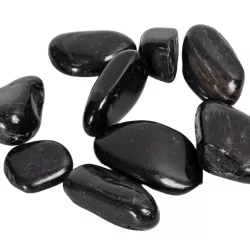 Wysoko polerowane czarne kamienie do akwarium 400g kamyki o wielkości 20-30mm - 8719138146758