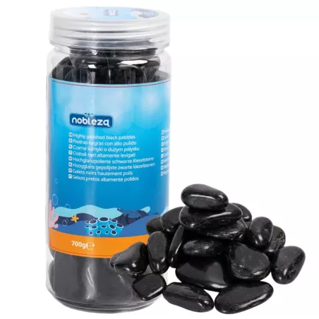 Wysoko polerowane czarne kamienie do akwarium 700g kamyki o wielkości 20-30mm - 8719138146765