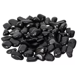 Wysoko polerowane czarne kamienie do akwarium 700g kamyki o wielkości 20-30mm - 8719138146765