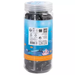 Wysoko polerowane czarne kamienie do akwarium 700g kamyki o wielkości 20-30mm - 8719138146765