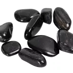 Wysoko polerowane czarne kamienie do akwarium 1000g kamyki o wielkości 20-30mm - 8719138146772