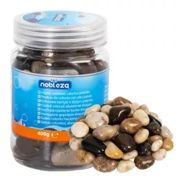 Wysoko polerowane kolorowe kamienie do akwarium 400g kamyki o wielkości 20-30mm - 8719138146789