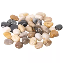 Wysoko polerowane kolorowe kamienie do akwarium 400g kamyki o wielkości 20-30mm - 8719138146789