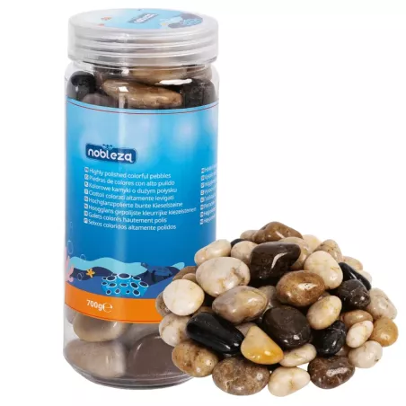 Wysoko polerowane kolorowe kamienie do akwarium 700g kamyki o wielkości 20-30mm - 8719138146796